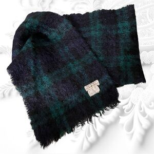 VTG Mohair Scarf Hand Woven In Scotland For The Denver Dry Goods Co. Black Watch